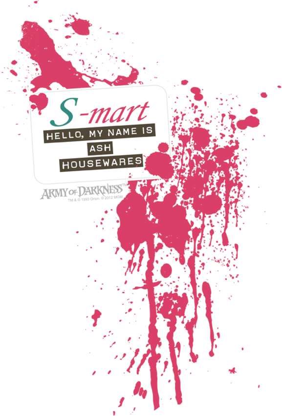 S Mart Ash Name Tag Bloody Background PNG Image