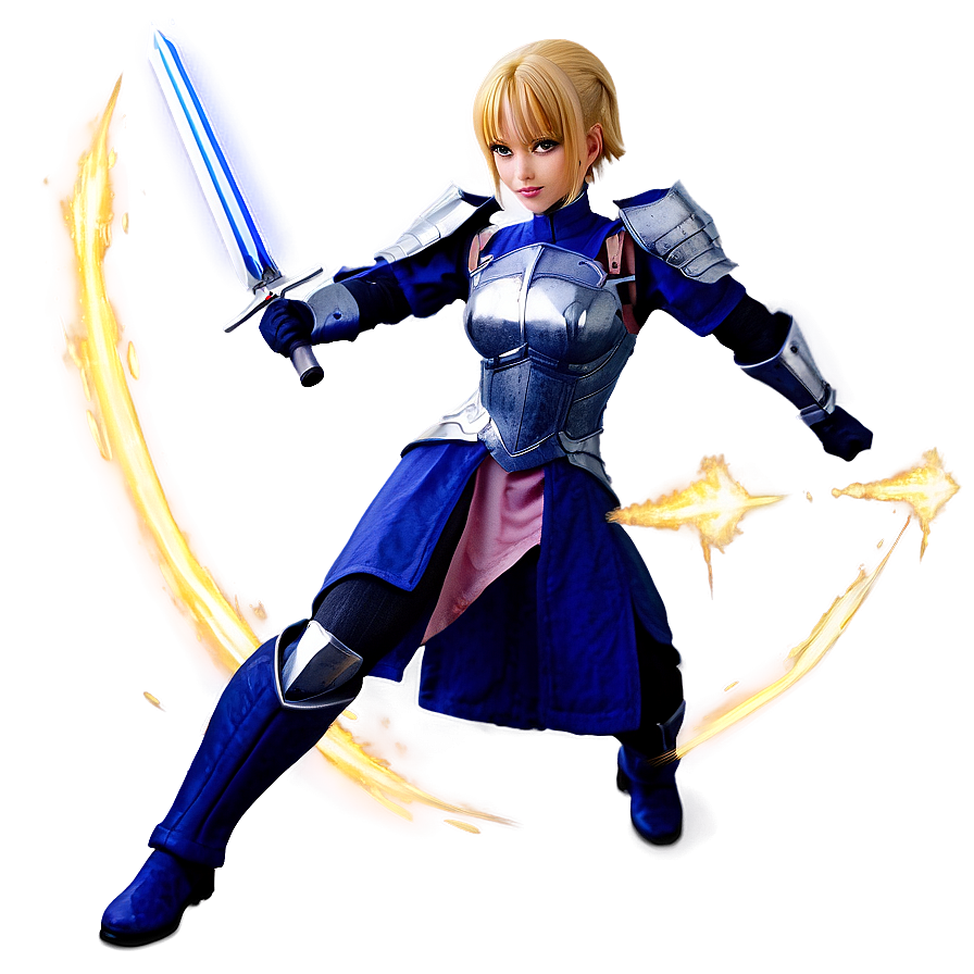 Saber In Battle Pose Png Whw PNG Image