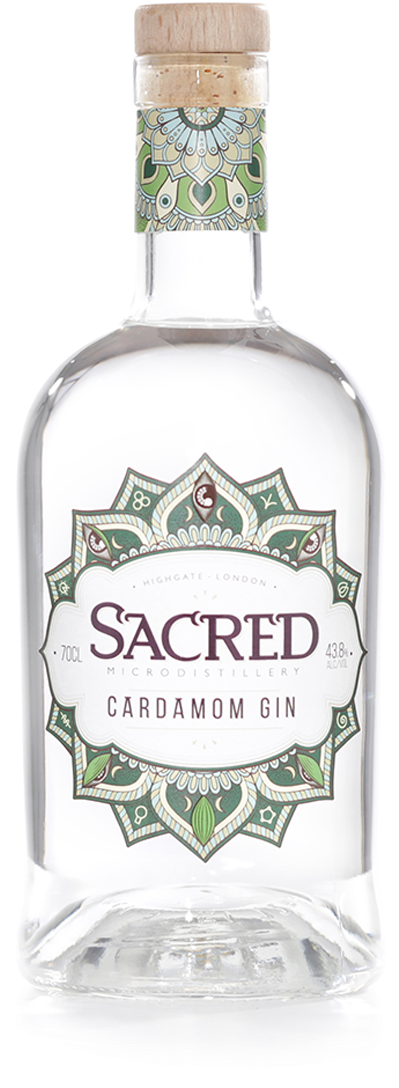 Sacred Cardamom Gin Bottle PNG Image