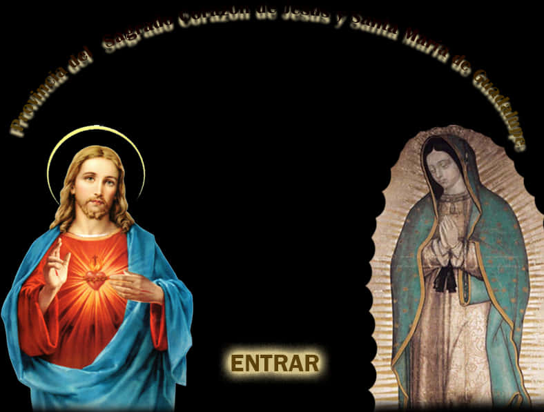 Sacred Heart Jesus Virgen Guadalupe Entrance PNG Image