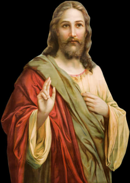 Sacred Heartof Jesus Portrait PNG Image