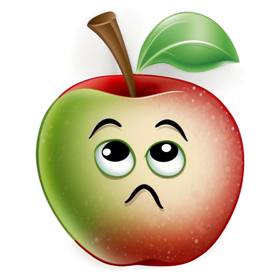 Sad Apple Cartoon Png Qfy PNG Image