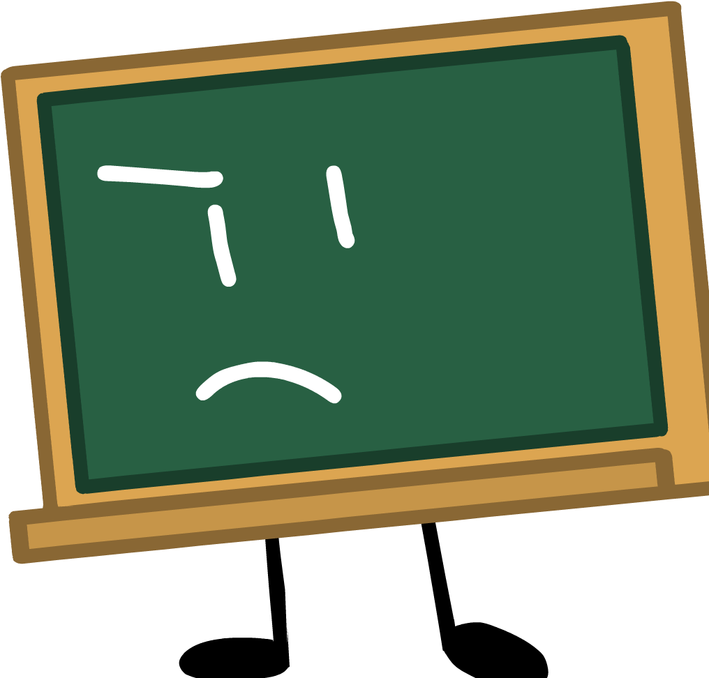 Sad Chalkboard Cartoon Character PNG Image