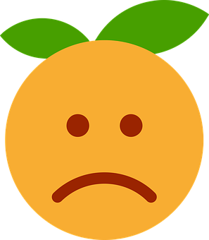 Sad Clementine Emoji PNG Image