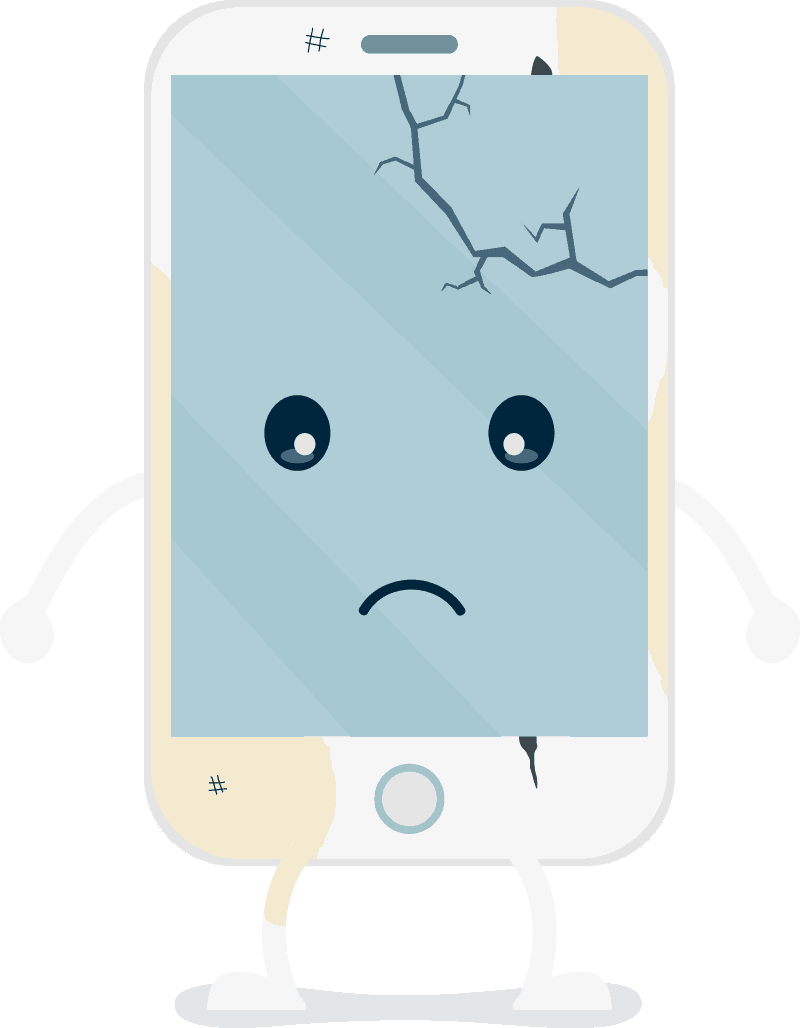 Sad Cracked Screen Mobile Clipart PNG Image