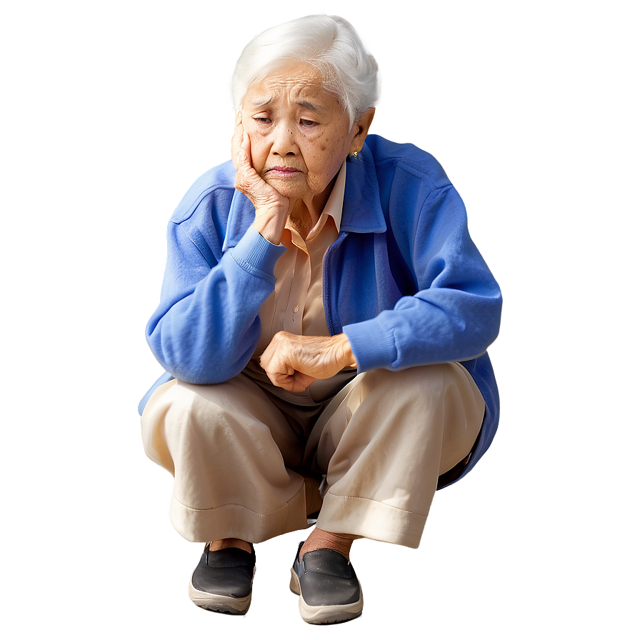 Sad Elderly Person Alone Png Rxc PNG Image