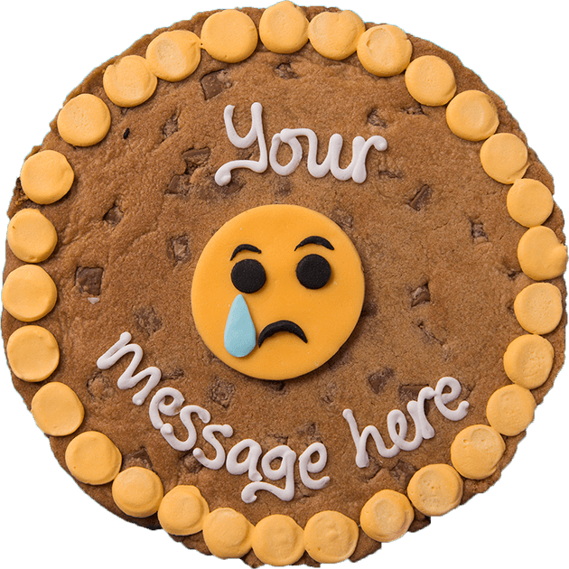 Sad Emoji Cookie Cake PNG Image