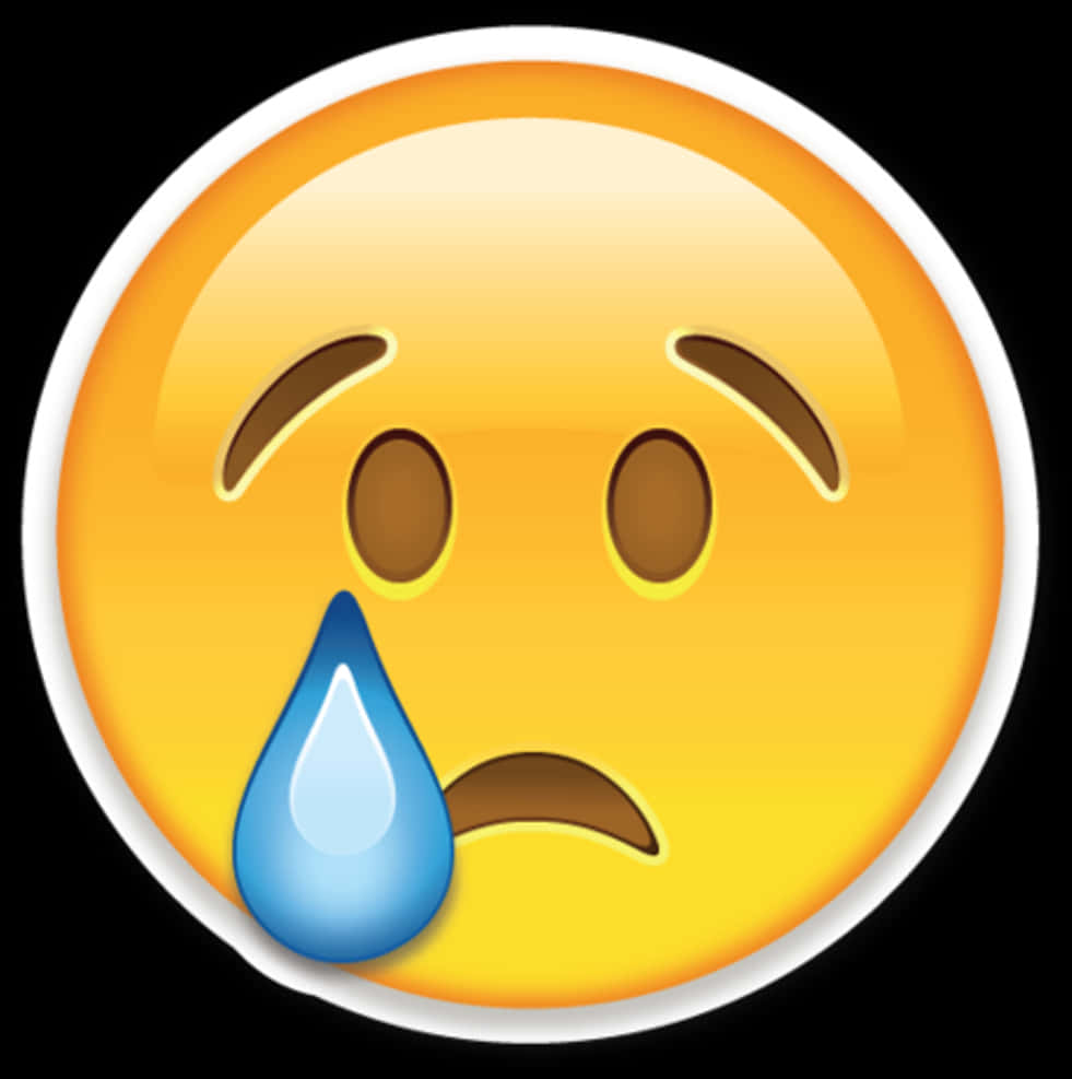 Sad Face Emojiwith Tear PNG Image