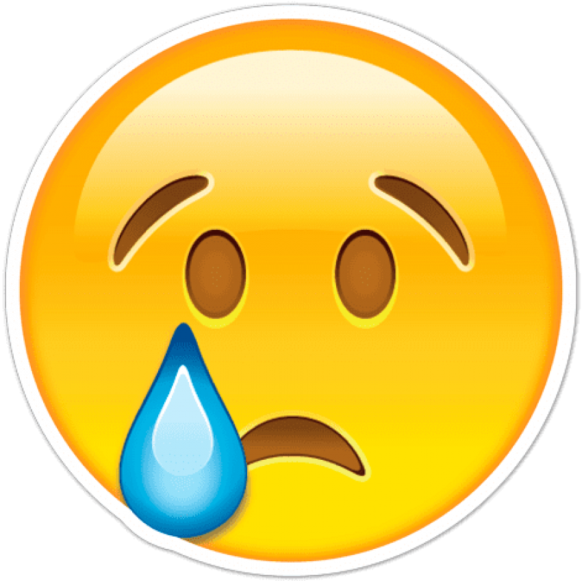 Sad Face Emojiwith Tear.png PNG Image