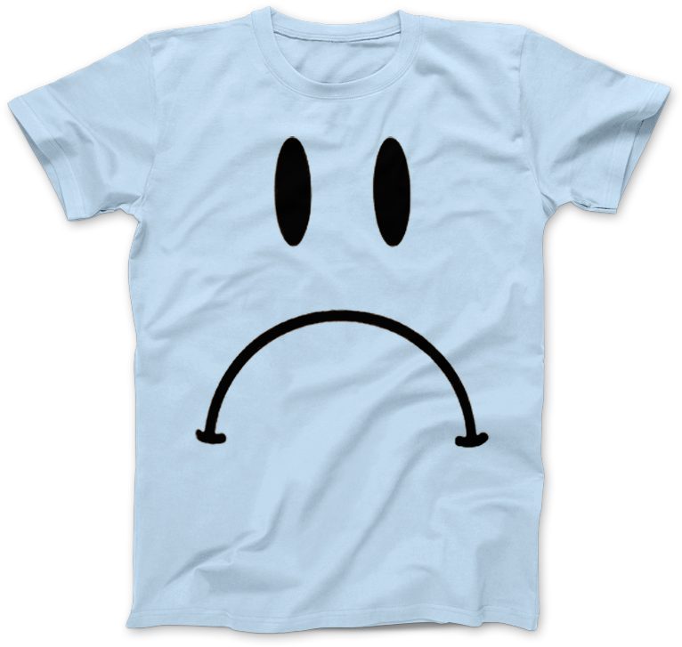 Sad Face T Shirt Design PNG Image