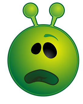 Sad Green Alien Emoji PNG Image