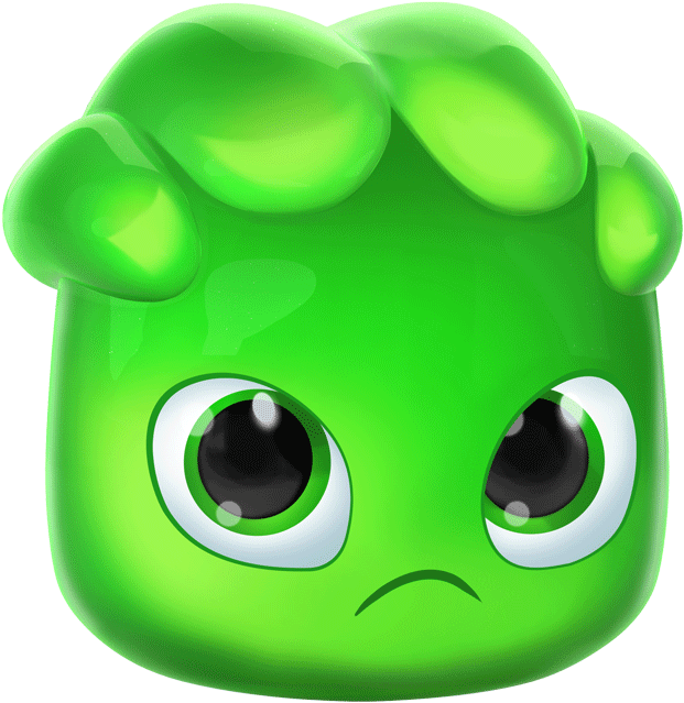 Sad Green Cartoon Frog PNG Image