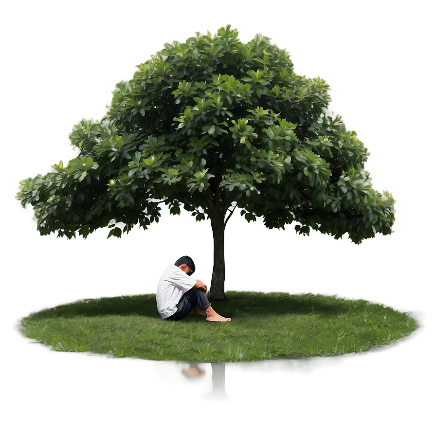 Sad Person Under Tree Png 06122024 PNG Image