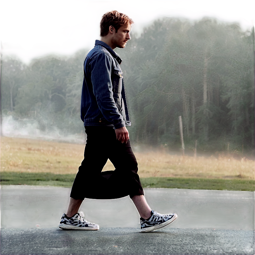 Sad Person Walking In Fog Png Phy PNG Image