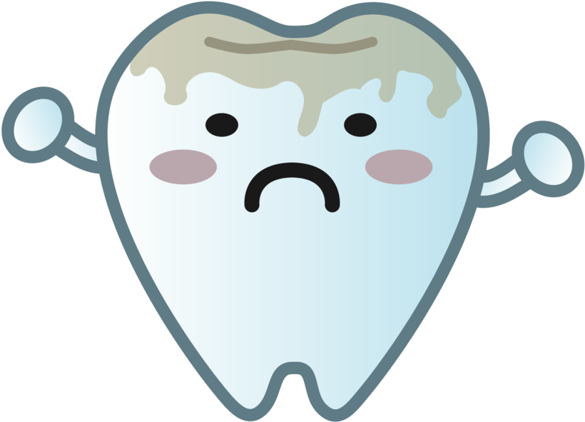 Sad Tooth Cavity Cartoon PNG Image