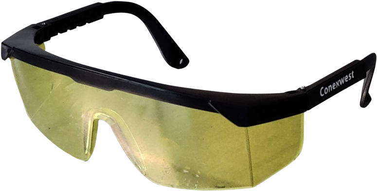 Safety Goggles Yellow Tinted Lens PNG Image