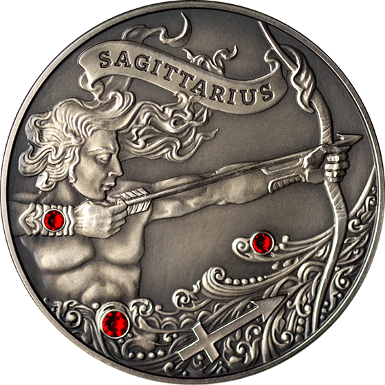 Sagittarius Zodiac Coin PNG Image