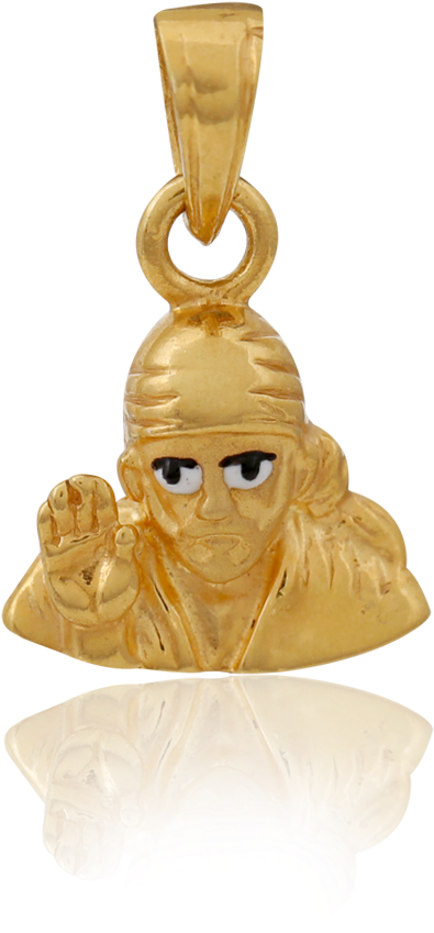 Sai Baba Gold Pendant Design PNG Image