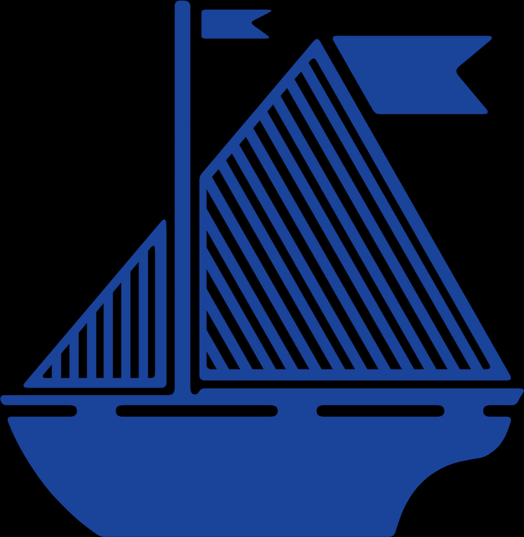 Sailboat Graphic Blue PNG Image