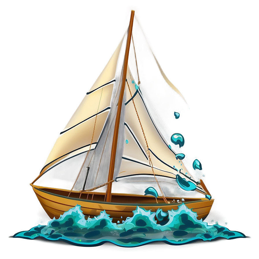 Sailboat In Stormy Sea Png Tmb PNG Image