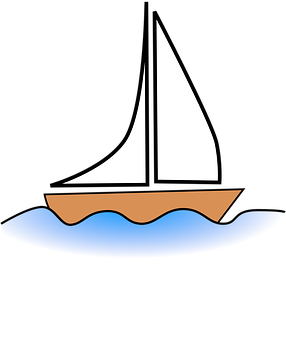 Sailboat Silhouette Art PNG Image