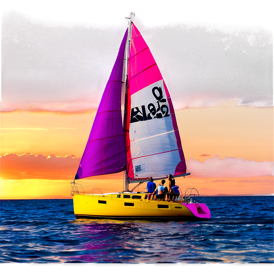 Sailing At Sunset Beach Png 6 PNG Image