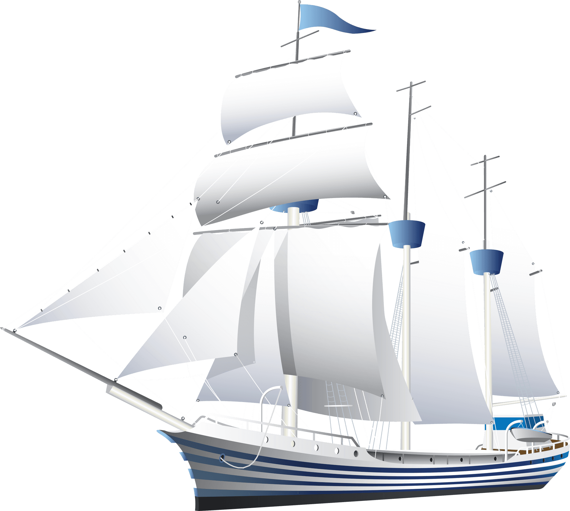 Sailing Yacht Illustration.png PNG Image