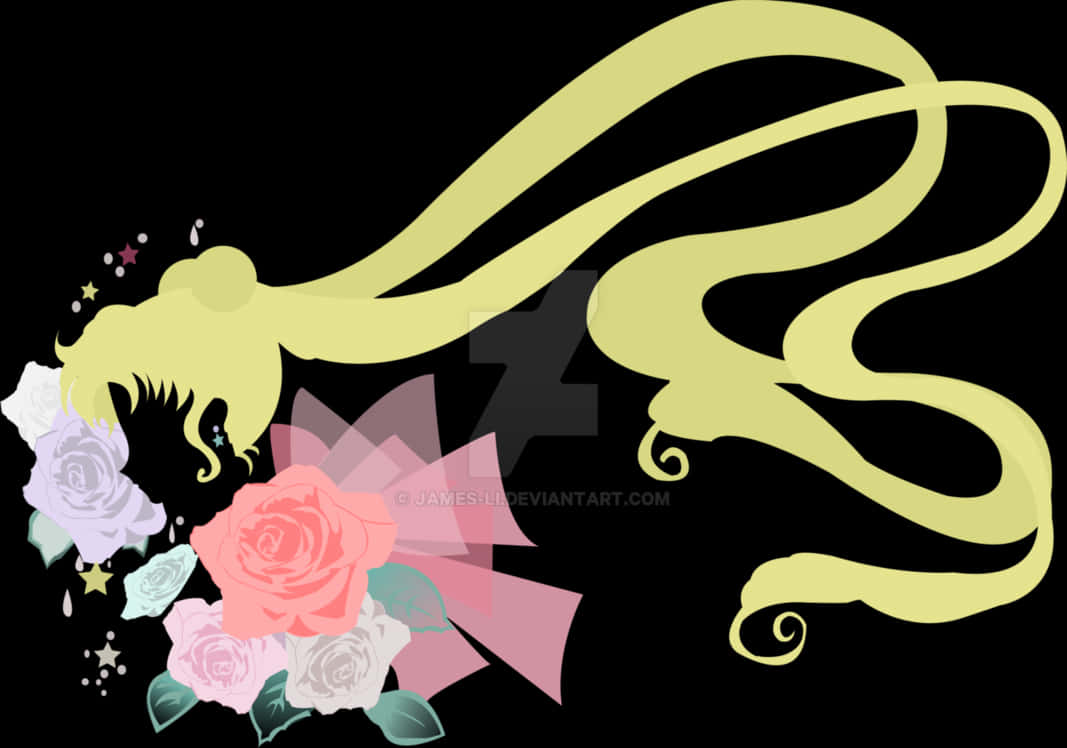 Sailor Moon Silhouette Art PNG Image