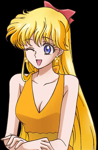 Sailor Venus Anime Portrait PNG Image