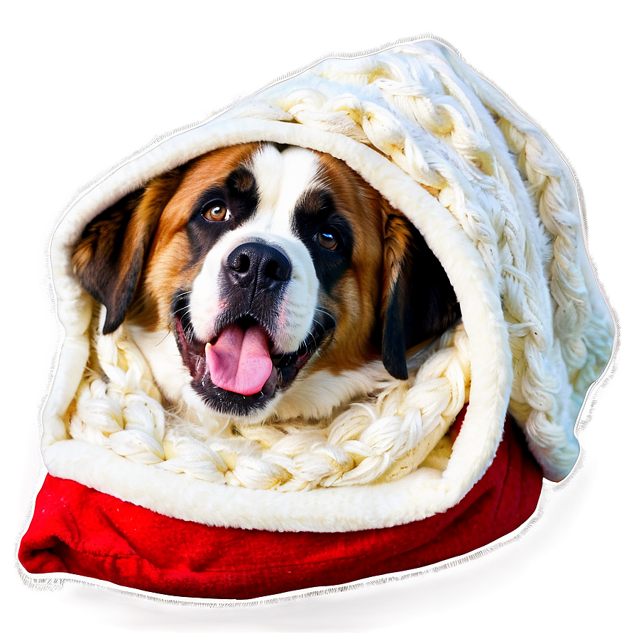 Saint Bernard In A Blanket Png 06252024 PNG Image