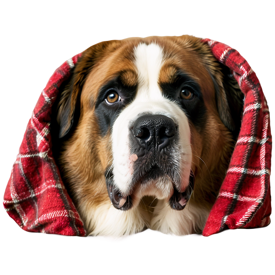 Saint Bernard In A Blanket Png 13 PNG Image