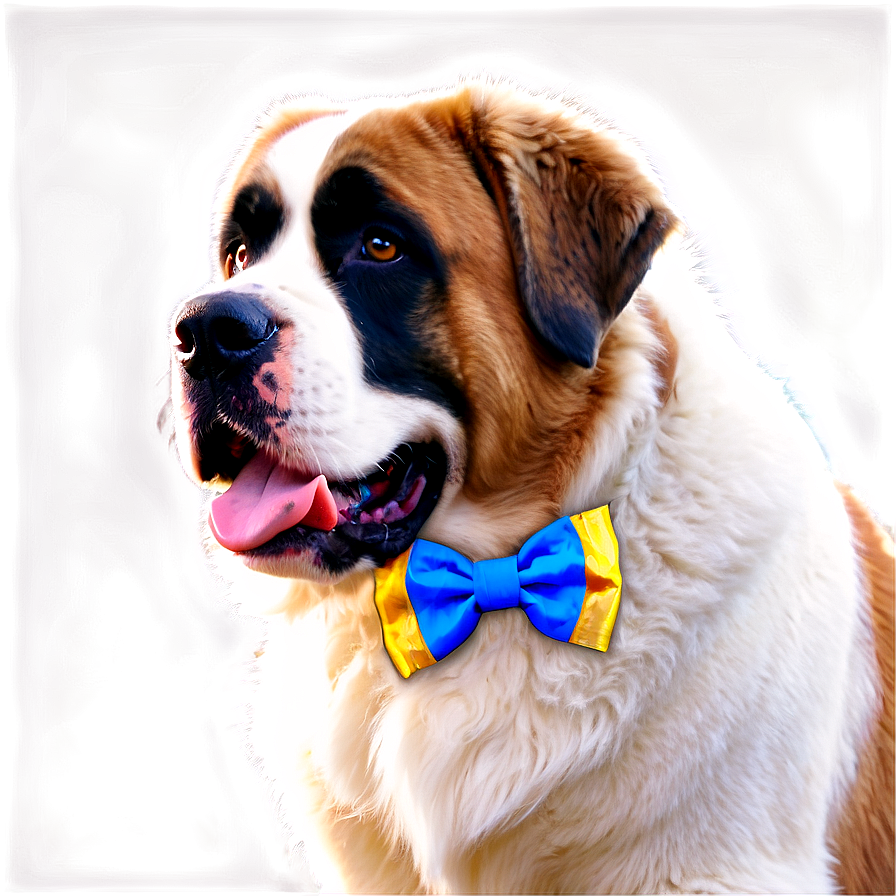 Saint Bernard In A Bowtie Png Olf45 PNG Image