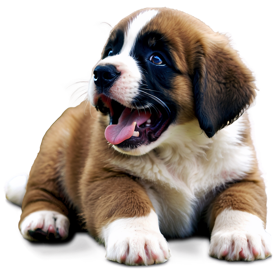 Saint Bernard Puppy Yawn Png 06252024 PNG Image