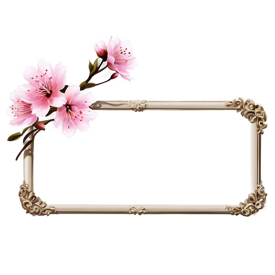 Sakura Flower Frame Png Dqs PNG Image