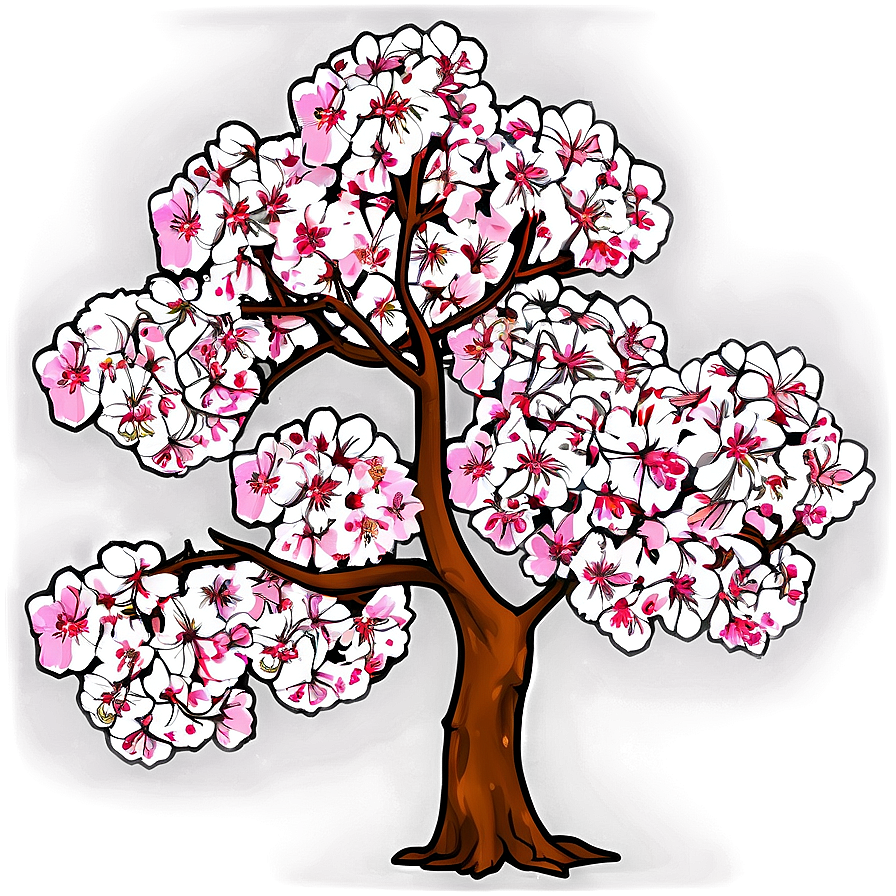 Sakura Tree In Digital Art Png Msc26 PNG Image