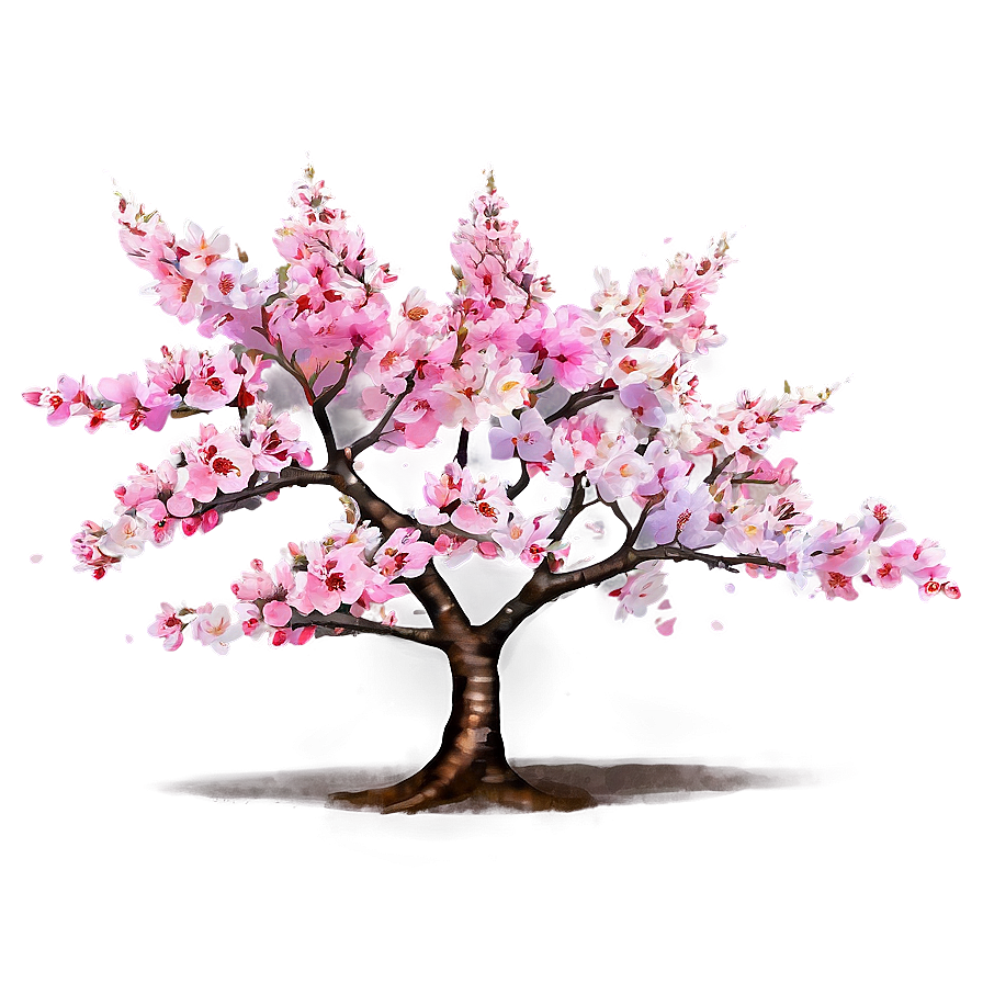 Sakura Tree In Watercolor Style Png Qjc PNG Image