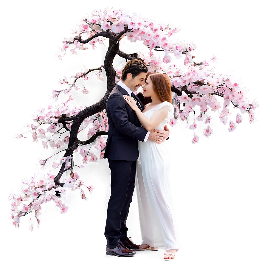 Sakura Tree With Romantic Couple Png Iyn47 PNG Image