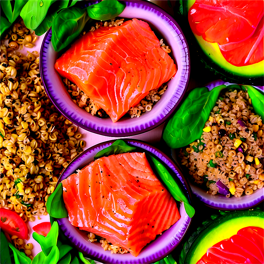 Salmon And Quinoa Salad Png Goa PNG Image