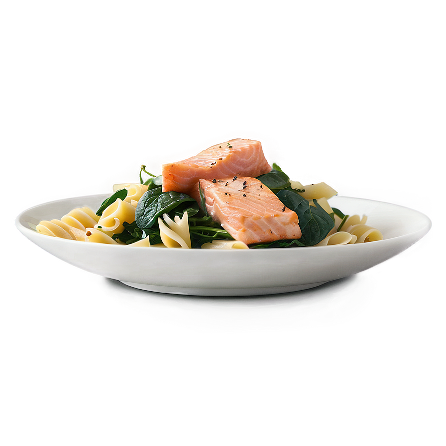 Salmon Spinach Pasta Png 05242024 PNG Image