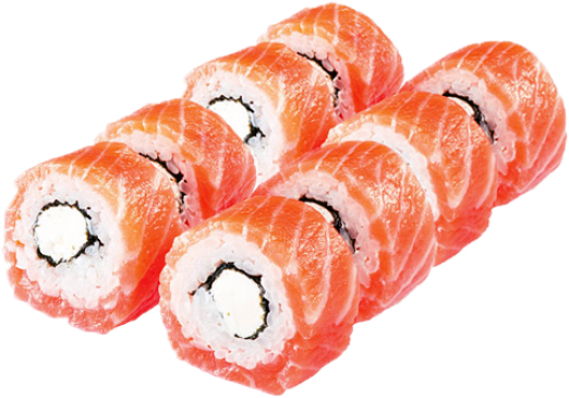 Salmon Sushi Rolls Transparent Background PNG Image