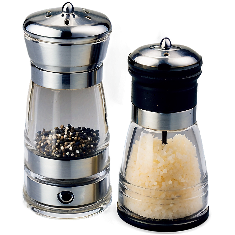 Salt And Pepper Mill Set With Adjustable Grind Png Txj23 PNG Image