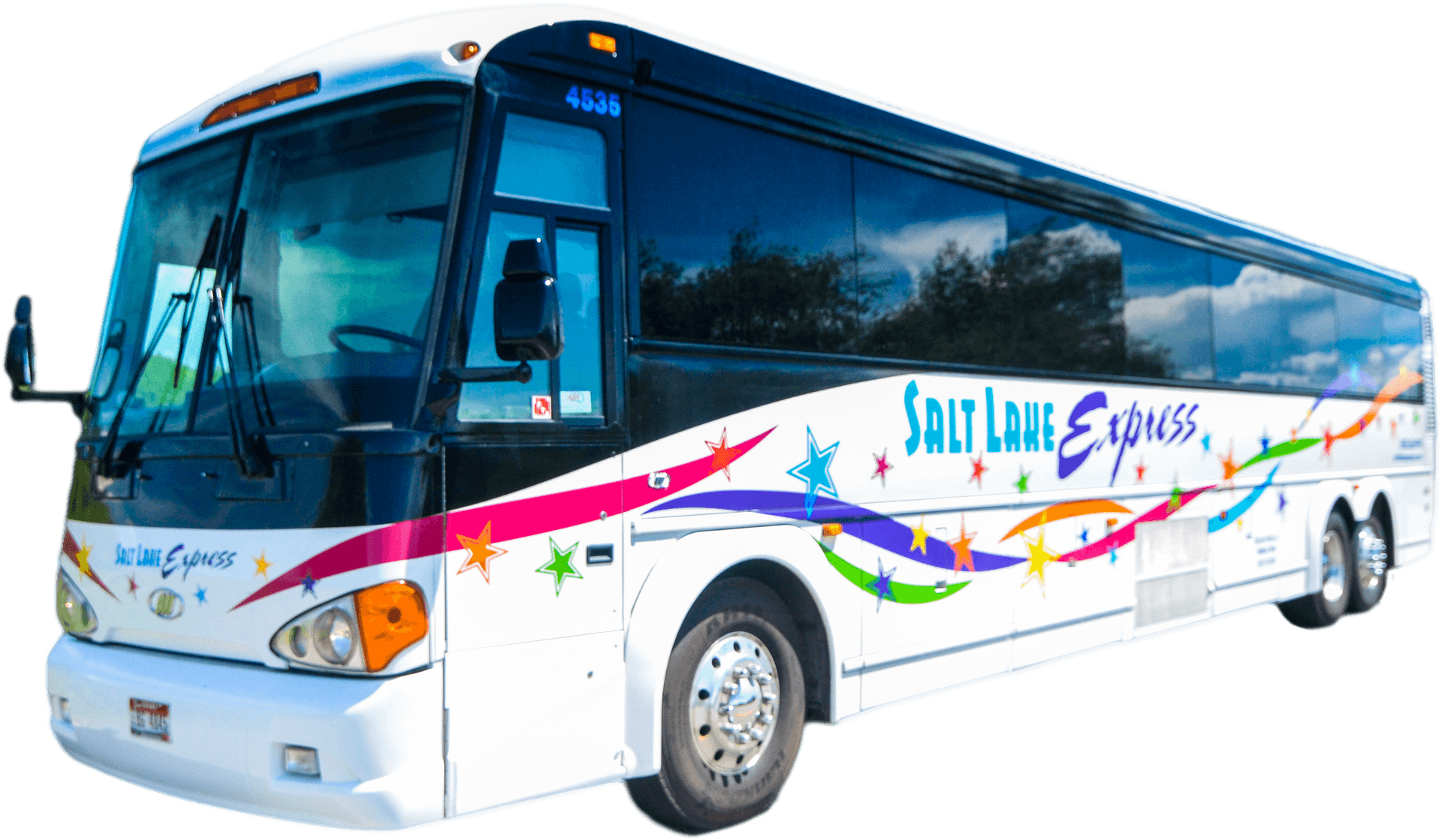 Salt Lake Express Tour Bus PNG Image