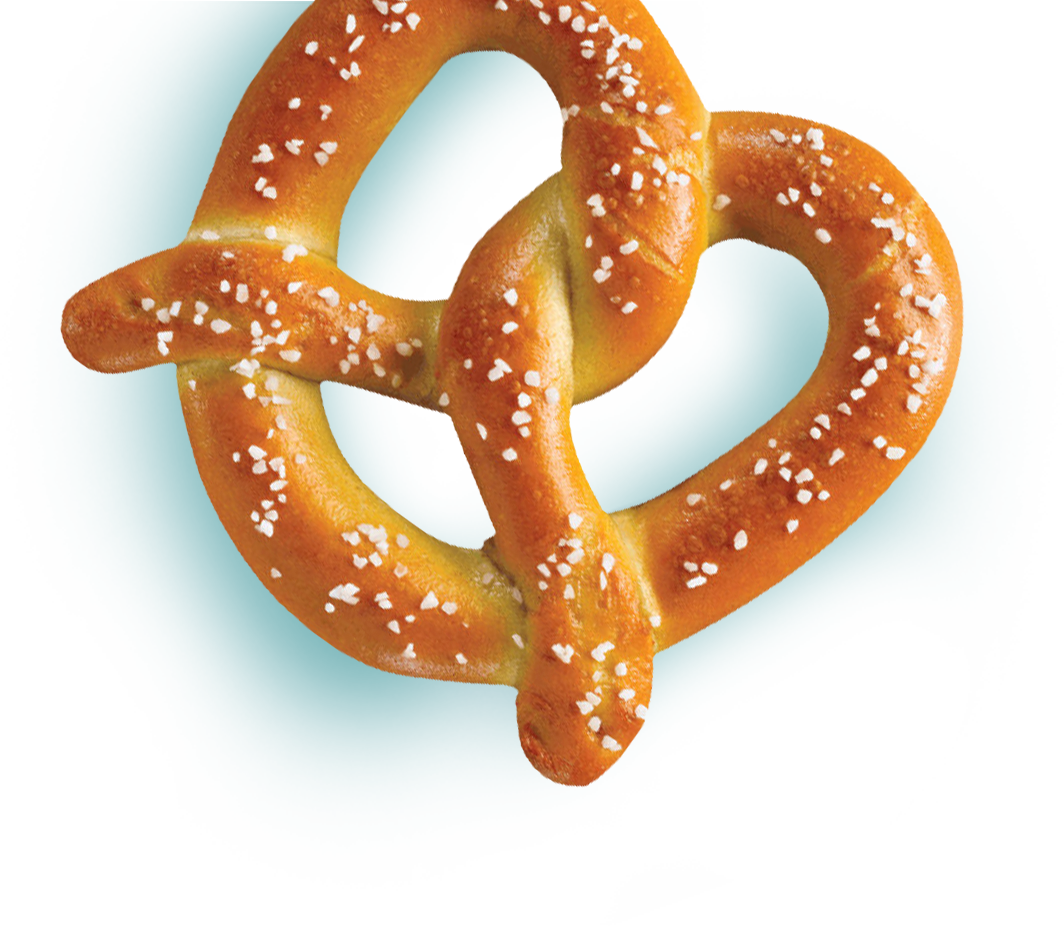 Salted Pretzelon Teal Background PNG Image