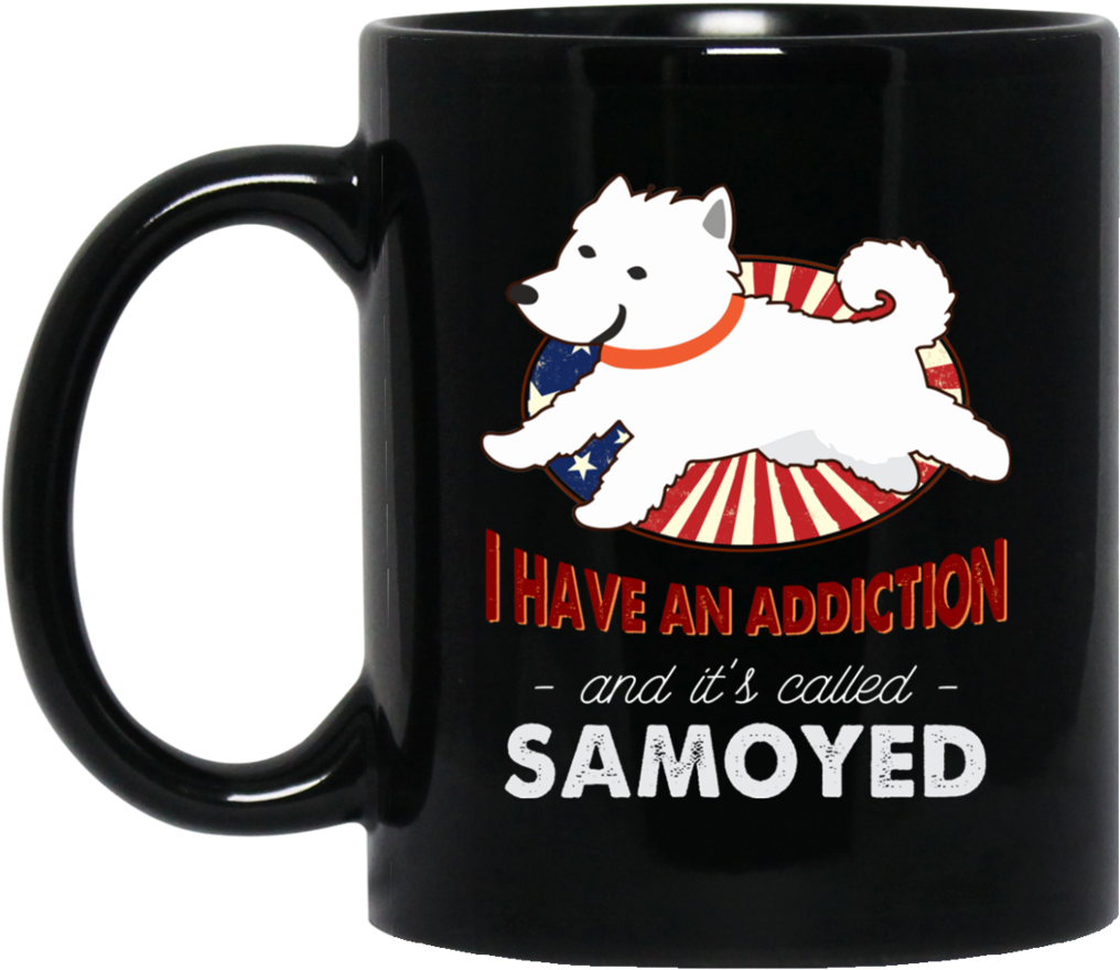 Samoyed Addiction Theme Mug PNG Image