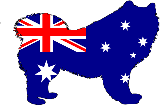 Samoyed Dog Australia Flag Silhouette PNG Image