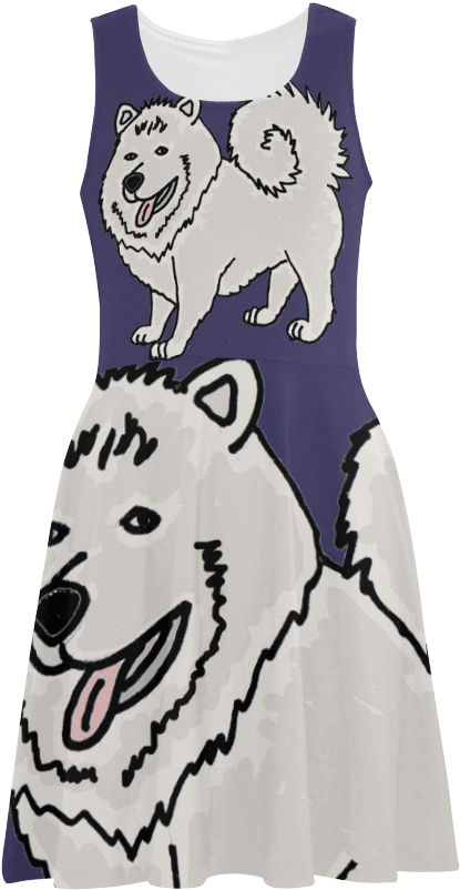 Samoyed Dress Design PNG Image