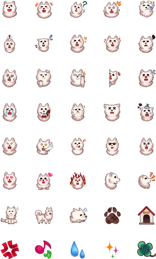 Samoyed Emoji Collection PNG Image