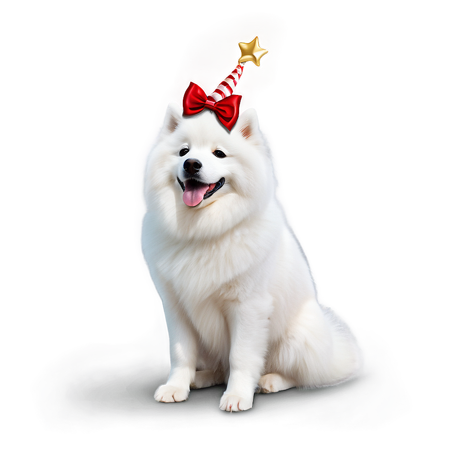 Samoyed With Festive Bow Png Uoi25 PNG Image