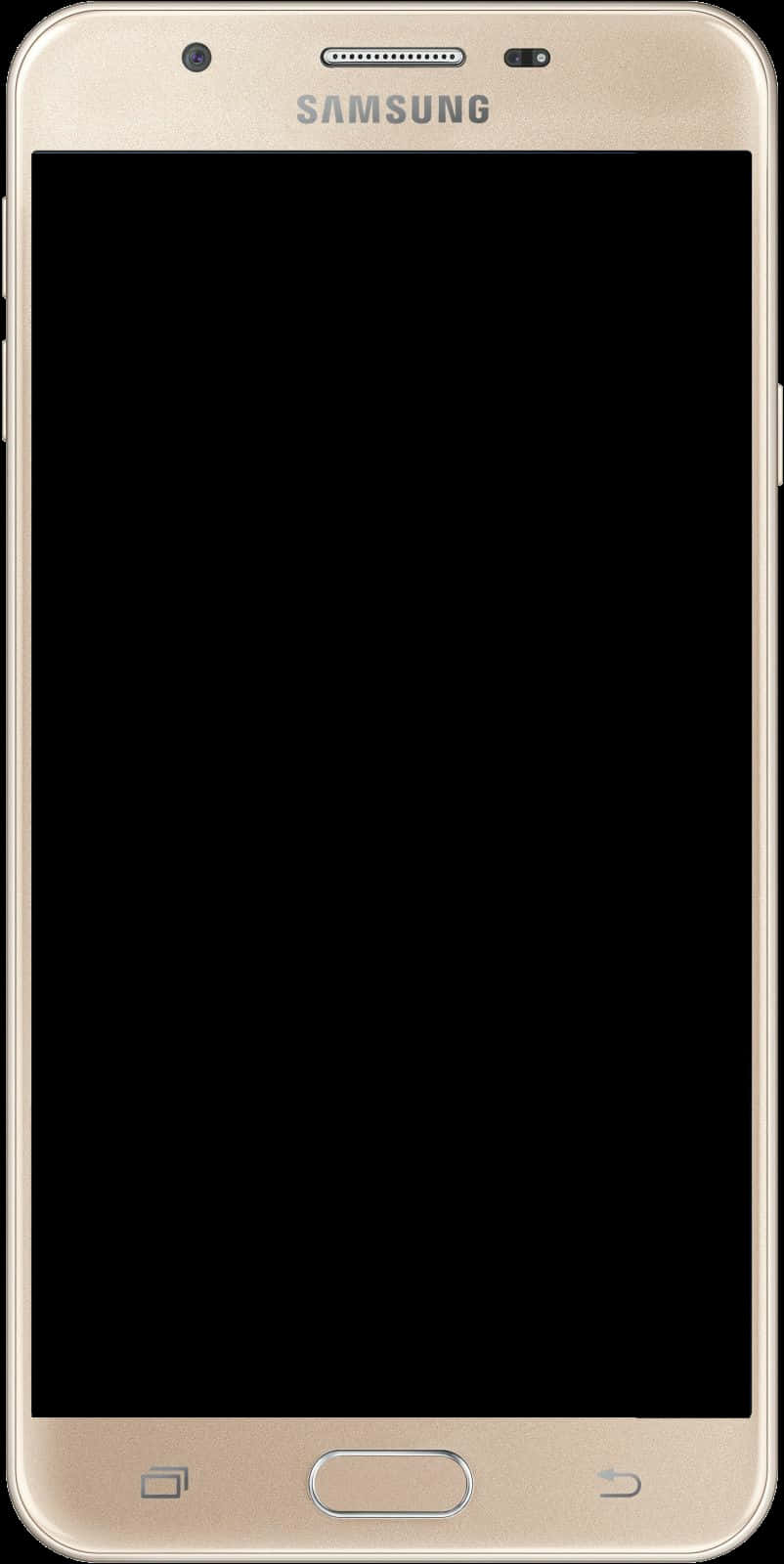 Samsung Gold Smartphone Front View PNG Image