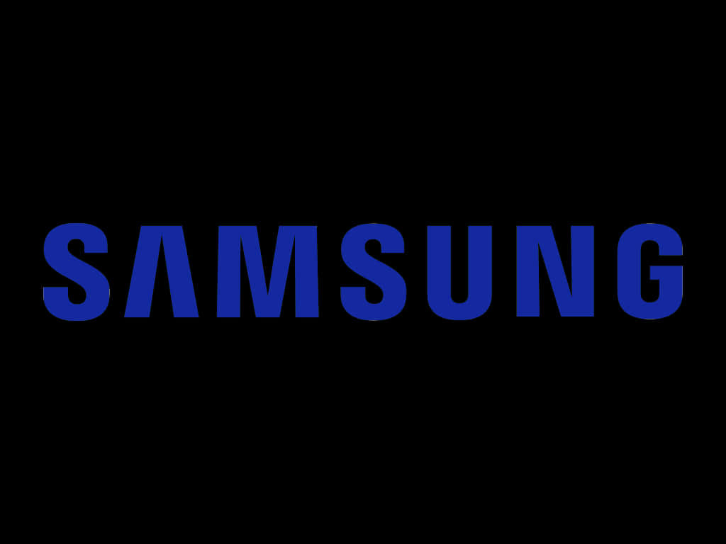 Samsung Logo Blueon Black Background PNG Image